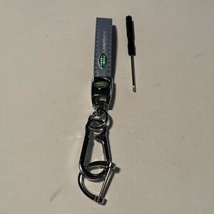 Land Rover Key Fob Keychain in Blue Leather NWT